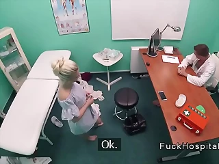 Fakehospital Slender Squirting Hot Sexy Blonde Patient In Lingerie At Doctors