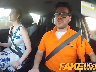 Fake Driving School Pigtailed Cutie Gets A Deep Creampie From Driving Teacher